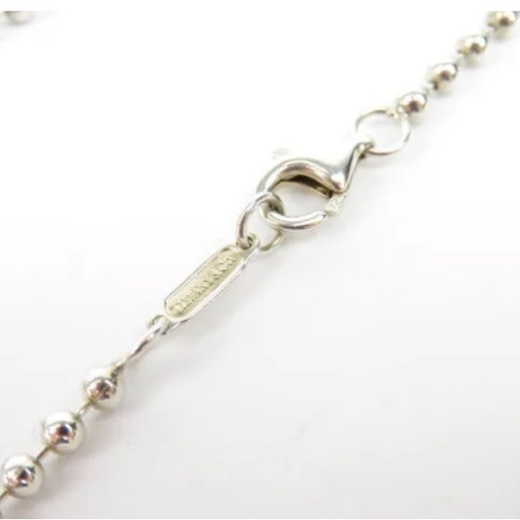 Authentic Tiffany & Co. 925 Sterling Silver Atlas Bar Plate Ball Chain Pendant - Picture 5 of 5